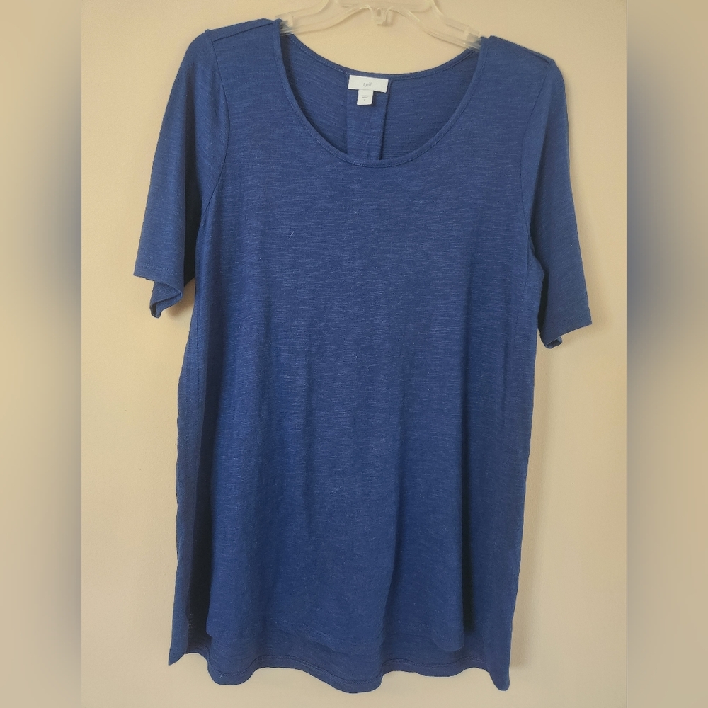J. Jill Sz Small Scoop Neck Short Sleeve Tee in Deep Blue